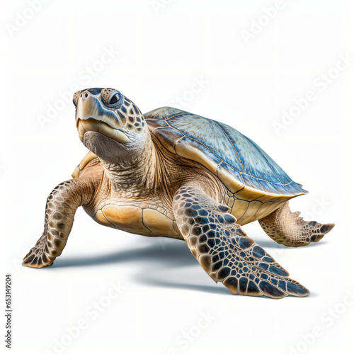 Kemps riley sea turtle isolated on white background