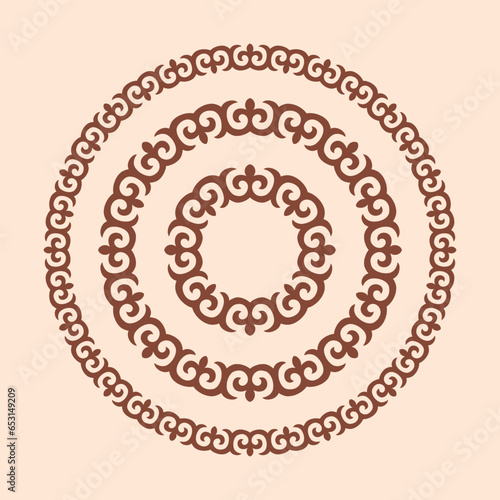 Vector ornamenrt of Kazakh, Asian ethnic decorative vector