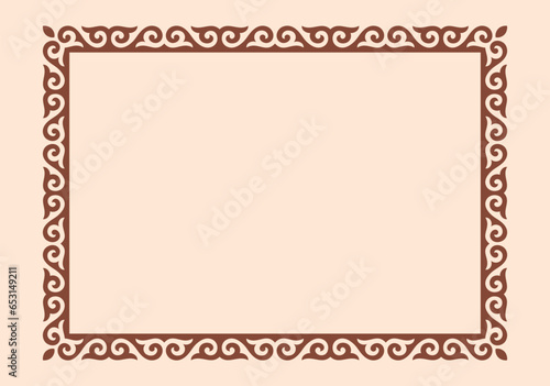 Vector ornamenrt of Kazakh, Asian ethnic decorative vector