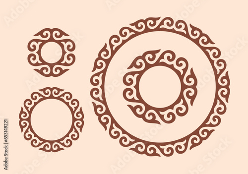 Vector ornamenrt of Kazakh, Asian ethnic decorative vector