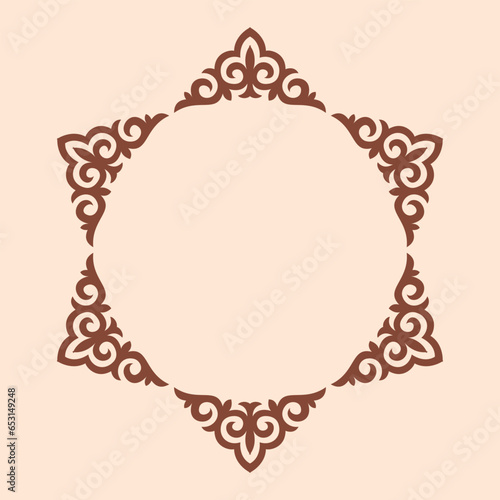 Vector ornamenrt of Kazakh, Asian ethnic decorative vector