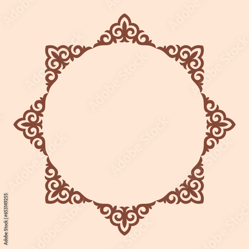 Vector ornamenrt of Kazakh, Asian ethnic decorative vector