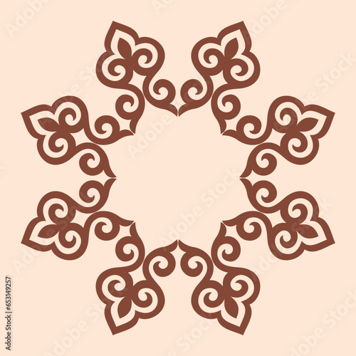 Vector ornamenrt of Kazakh, Asian ethnic decorative vector