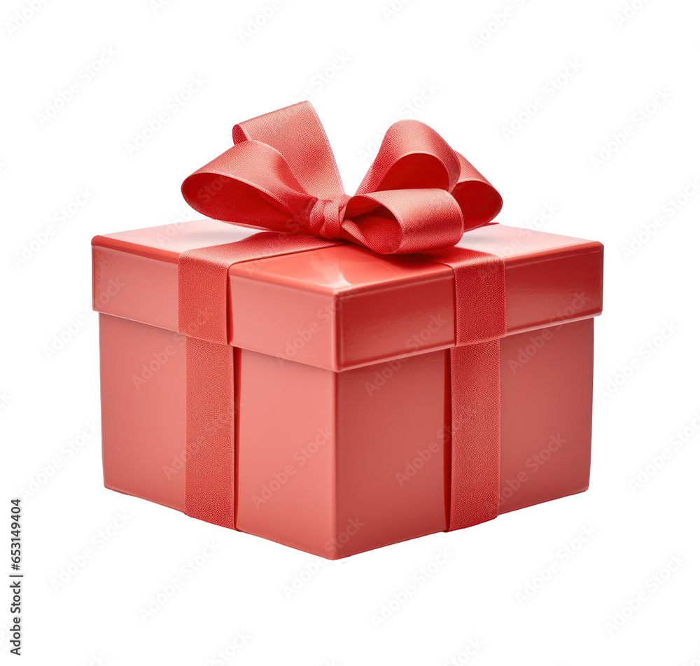 Red gift box, isolated background. Transparent PNG. Red gift box, isolated background. Transparent PNG.