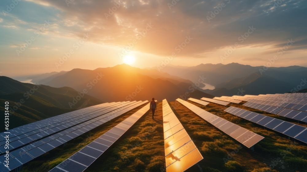Biggest solar panels park, green energy concept. Biggest solar panels park, green energy concept.