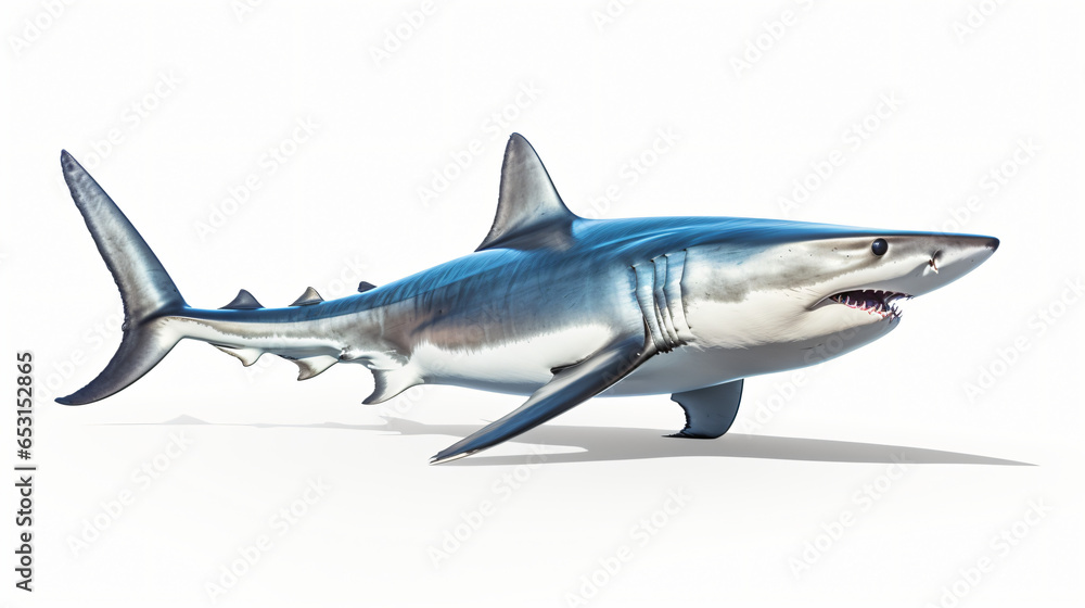 Mako shark isolated on white background