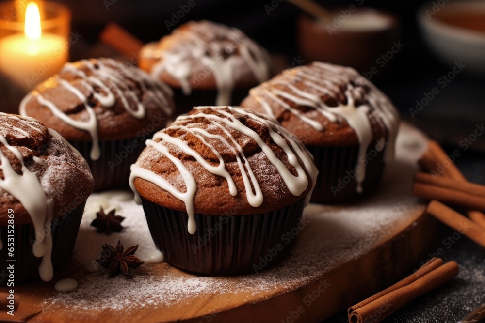 Chocolate cupcakes with cinnamon for Thanksgiving Chocolate cupcakes with cinnamon for Thanksgiving