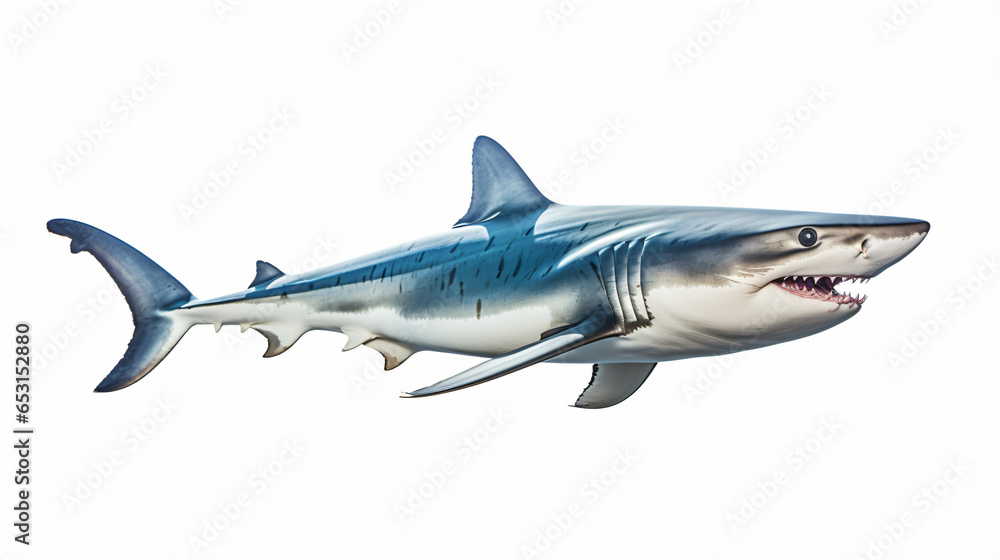 Mako shark isolated on white background