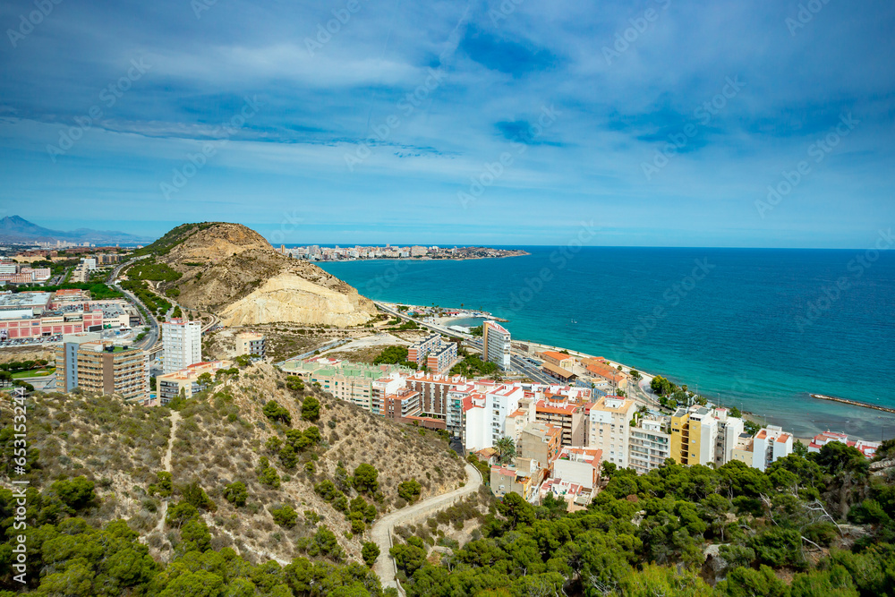 Alicante, Spain. View over the city from Santa Barbara Castle