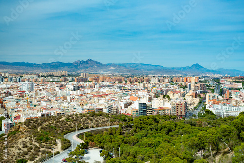 Alicante, Spain. View over the city from Santa Barbara Castle