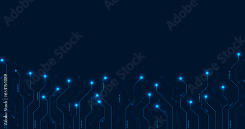 Circuit board vector background. Electronic computer hardware technology. Motherboard