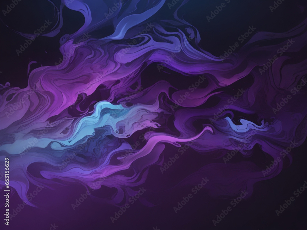 Abstract background with blue and purple paint. Digital fractal art. 3d rendering.