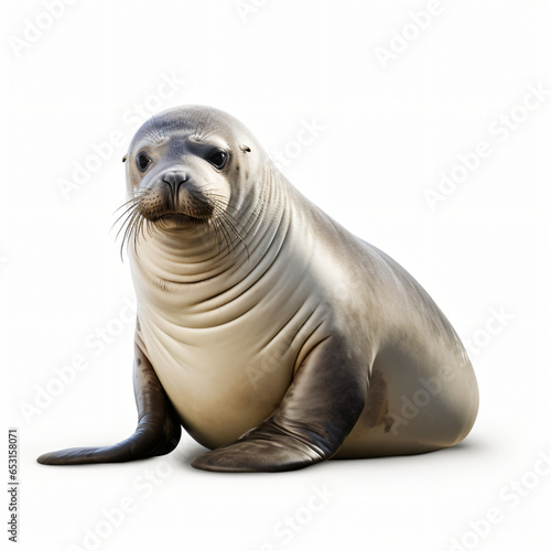 Monk seal isolated on white background