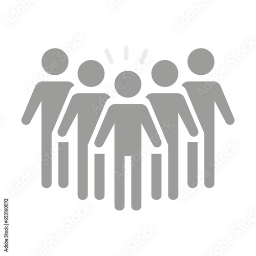 Vector flat illustration in grayscale. Avatar, user profile, person icon, profile picture. Suitable for social media profiles, icons, screensavers and as a template.