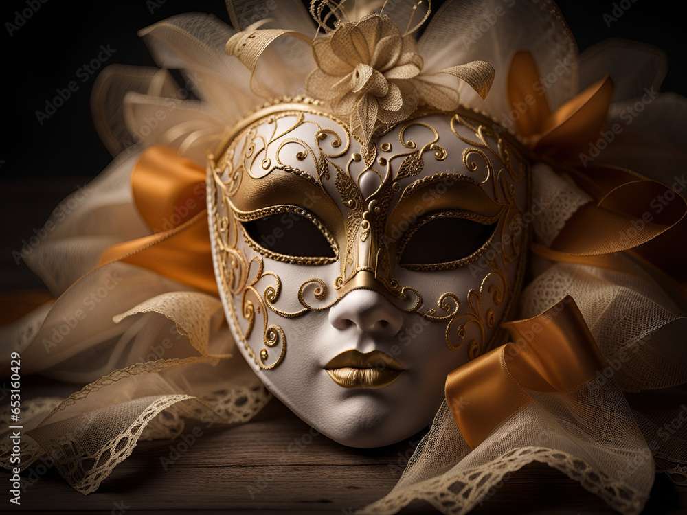 Close-up of a Venice carnival mask.