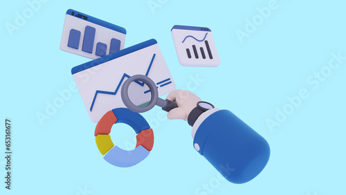 Wallpaper Mural 3d illustration of Monitoring business operations and performance.3d render. Torontodigital.ca