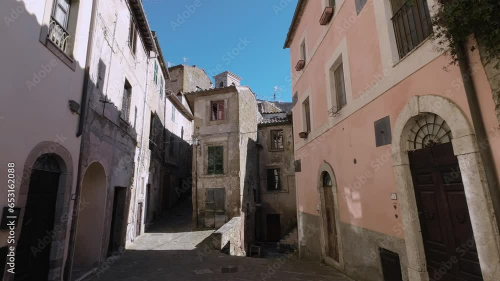 Beautiful medieval street of Sorano, a village of Tuscany in the province of grossetto Beautiful medieval street of Sorano, a village of Tuscany in the province of grossetto