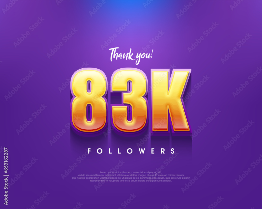 Simple and clean thank you design for 83k followers.