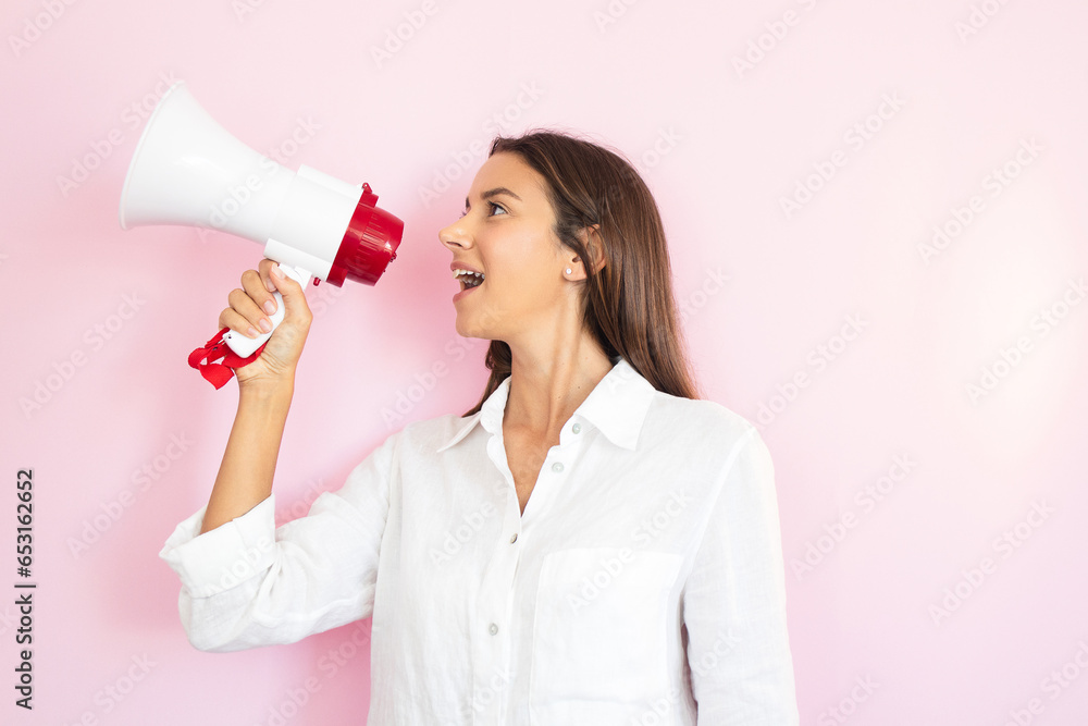 Businesswoman Holding a Megaphone Announcement Marketing Digital Promotion Communication Advertisement Online Marketing Social Media Marketing Professional Businesswoman Holding a Megaphone Announcement Marketing Digital Promotion Communication Advertisement Online Marketing Social Media Marketing Professional