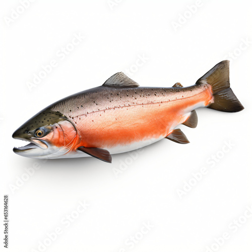 Pacific salmon isolated on white background