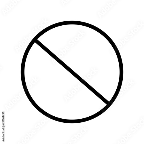 Prohibition sign, prohibition thin line icon, do not entry line icon, prohibition outline vector isolated on white background.