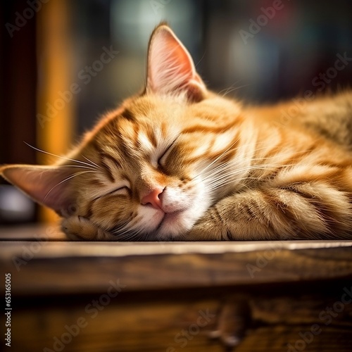 Orange Tabby Cat Sleeping © Wild