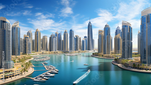 Panorama of Dubai marina photo