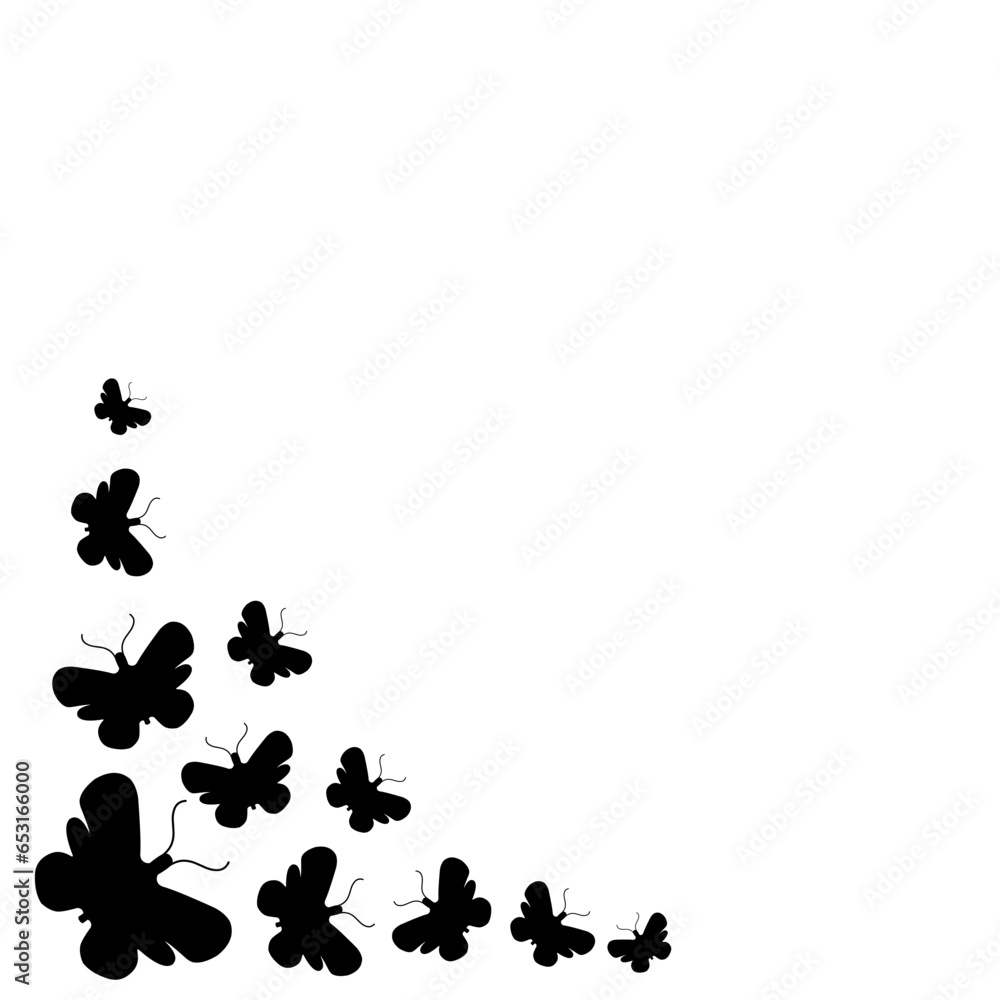 Flock Butterfly Corner Border Flock Butterfly Corner Border