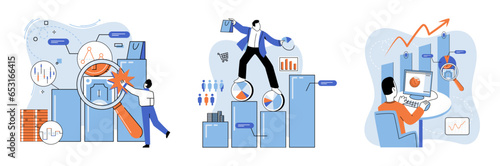 Promotion discount sale. Vector illustration. Sales index, heartbeat that resonates with rhythm of market Forecast of future sales, anchor in uncertain waters of commerce Flash sale online, surprise