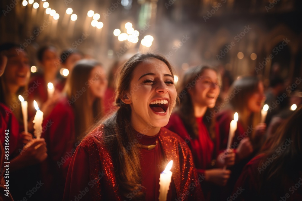 Christmas choir singing Christmas carols Christmas choir singing Christmas carols