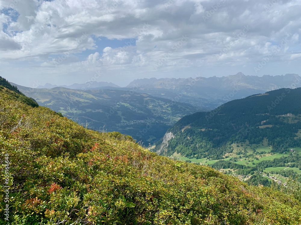 Sentier de grande randonnée dans les Alpes françaises sur le parcours du TMB