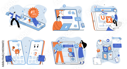 Bes application metaphor. Vector illustration. Best application, software paragon setting benchmark in design and functionality Winner app, title that symbolizes apex of application excellence