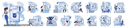 Application testing metaphor. Vector illustration. Software testing, guardiangel of code that eliminates bugs Application testing, essential ritual before software meets its users App test, necessary