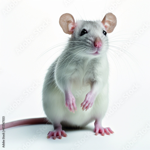 white rat on a white background. generated AI