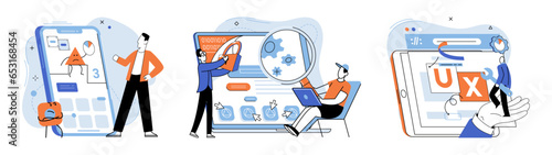 Bes application metaphor. Vector illustration. Quality control, rigorous process that filters out any substandard applications Application score, statistical representation of applications efficacy