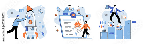 Promotion discount sale. Vector illustration. Sales index, scoreboard displaying business performance Forecast of future sales, fortune teller predicting revenue possibilities Flash sale online