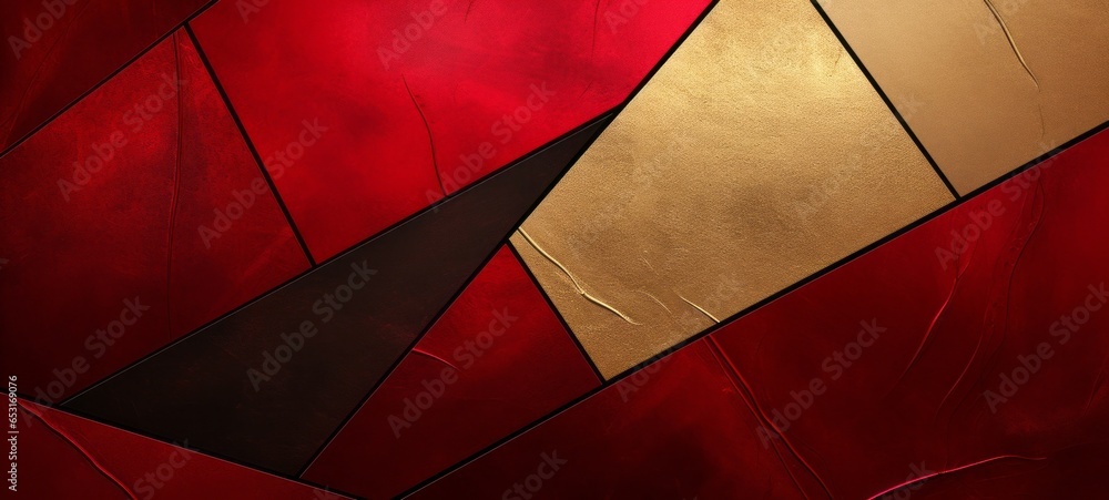 Abstract red gold mosaic tile texture wall background, with geometric ...