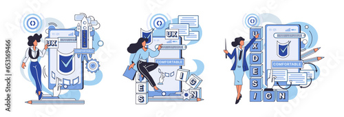 Application testing metaphor. Vector illustration. Software testing, final frontier before code goes live Application testing, diagnostic procedure for softwares health App test, rehearsal stage