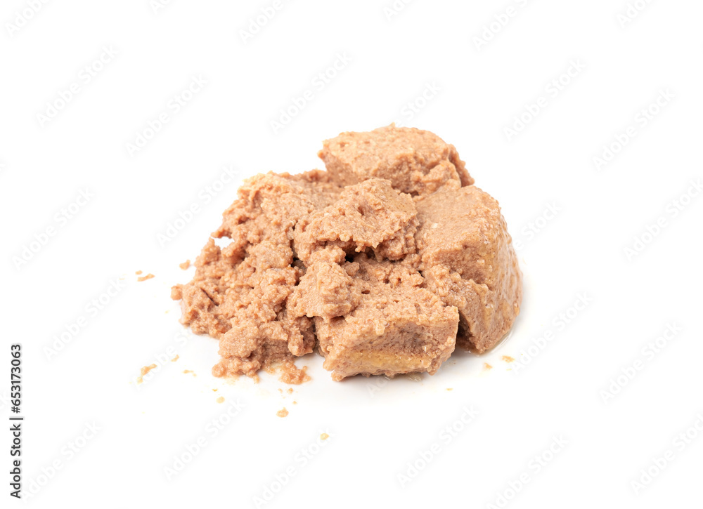 Pet Food, Wet Food for Cats, Dog Canned Pate, Soft Pet Food on White Pet Food, Wet Food for Cats, Dog Canned Pate, Soft Pet Food on White