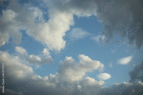 Clouds in the sky. Natural landscape. Cloudy skies in summer.