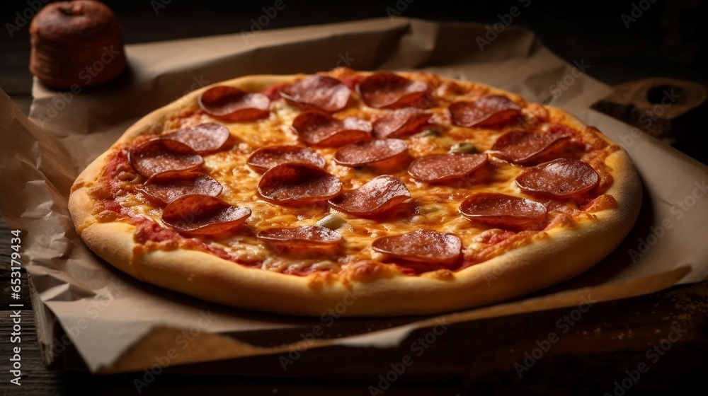Pepperoni Pizza with Melted Mozzarella Pepperoni Pizza with Melted Mozzarella
