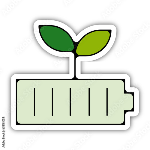 picto logo icones et symbole ecologie agriculture batterie chargeur gras couleur relief vert