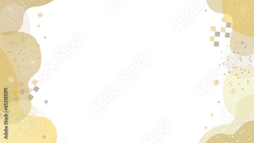 年賀状にぴったりな金色の和風のフレームベクター素材