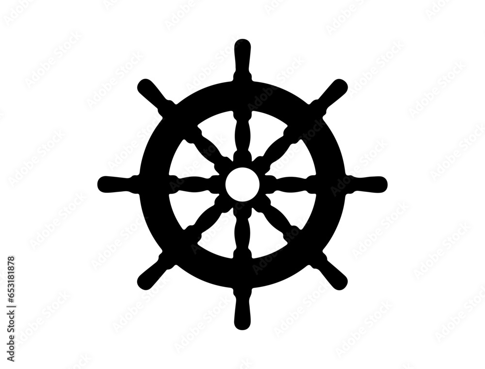 Ship wheel silhouette vector art Ship wheel silhouette vector art
