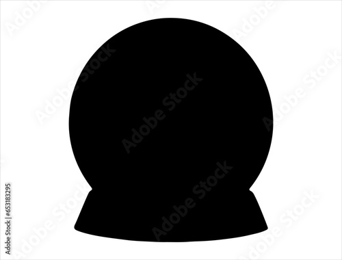 Snow globe silhouette vector art white background