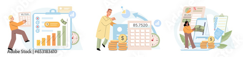 People analysis budget. Calculate financial plan of save income and expense management. Cost optimization and financial strategy. Working on financial data analysis and profitability illustration
