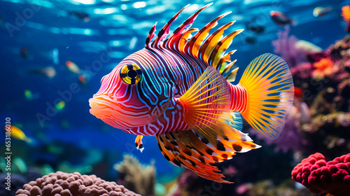 Vibrant tropical fish underwater, a dance of colors photo