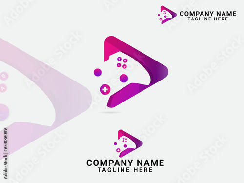 Play game logo design. Gaming controller logo. Business. Gamer. Controller vector. Gaming logo. Action. Premium. Colorful design. Sports