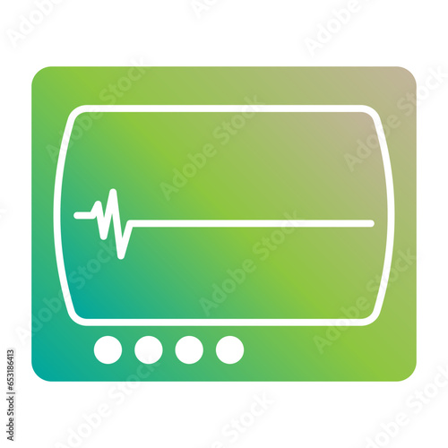 ekg monitor icon, heartbeat gradient icon
