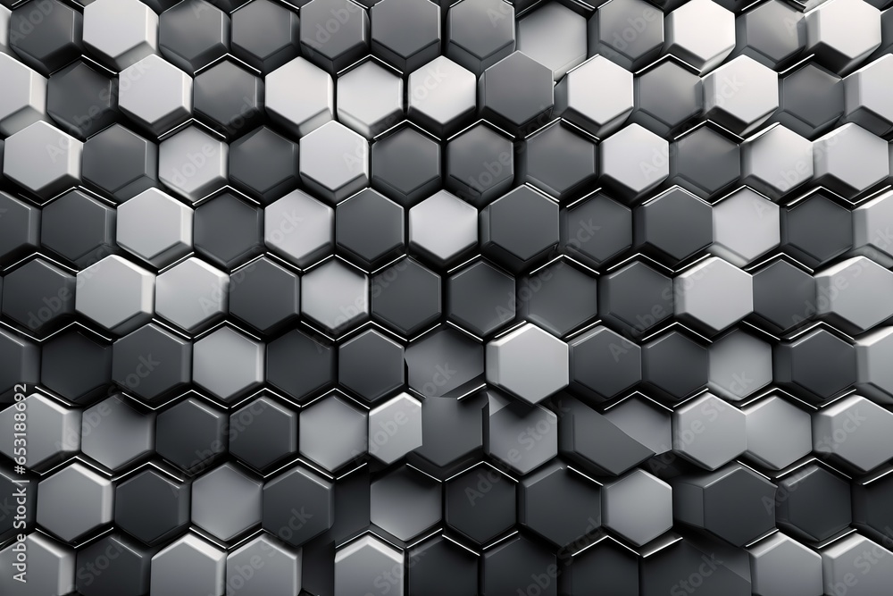 A geometric arrangement of cubes in the shape of hexagons A geometric arrangement of cubes in the shape of hexagons